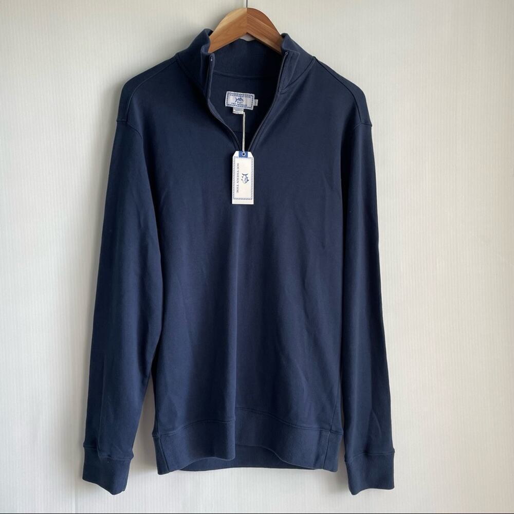 🆕 Skipjack 1/4 Zip Pullover in Blue Depths by Southern Tide NWT Navy sz Small